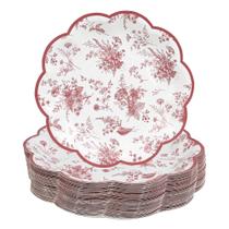 Pratos de festa Elyxio Vintage Floral Red 18 cm 48 unidades de papel