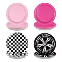 Pratos de festa Grencian Pink Race Car 60 unidades para aniversário de meninas