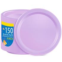 Pratos de festa WELLIFE Lavender 23 cm, 150 unidades de plástico