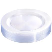 Pratos de jantar BUCALA de plástico transparente descartáveis 30 unidades x 26 cm