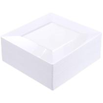 Pratos de jantar de plástico BuCla 60 peças de 24 cm brancos para casamento