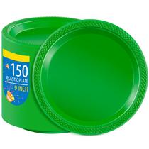 Pratos de jantar de plástico descartáveis WELLIFE Green 23cm 150ct