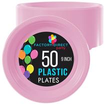 Pratos de jantar de plástico Exquisite Party Pink 23 cm 50 unidades