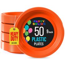 Pratos de jantar de plástico Exquisite Party Solids Orange 23 cm 50 unidades