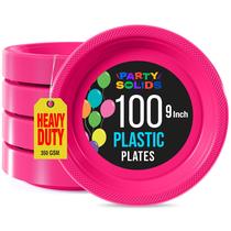 Pratos de jantar de plástico Party Solids Hot Pink 23 cm 100 unidades
