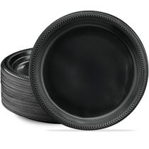 Pratos de jantar de plástico PLASTICPRO Black 10" (200 unidades) Pratos de jantar de plástico PLASTICPRO Black 10" (200 unidades)