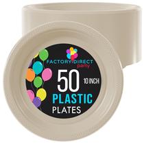 Pratos de jantar de plástico, requintado, marfim, 25 cm, 50 unidades para festa Pratos de jantar de plástico, requintado, marfim, 25 cm, 50 unidades para festa
