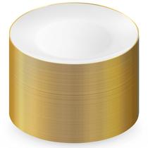 Pratos de jantar descartáveis Munfix 100 Gold Plastic 26cm