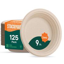 Pratos de jantar descartáveis Stack Man 9 polegadas, pacote com 125 Pratos de jantar descartáveis Stack Man 9 polegadas, pacote com 125