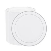Pratos de jantar WELLIFE Silver Plastic 72 peças 26 cm