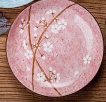 Pratos de manteiga prato de cerâmica comida ocidental japonesa pratos de jantar utensílios de mesa doméstico simples redondo microondas