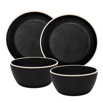 Pratos De Melamina Almoço Jantar & Sobremesa + Tigelas Bowls Preto