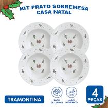 Pratos de Natal Jogo Tramontina Aparelho de Jantar em Porcelana Decorada - Casa Natal