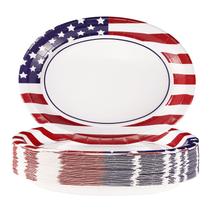 Pratos de papel, bandeira patriótica grega, americana, 50 unidades Pratos de papel, bandeira patriótica grega, americana, 50 unidades