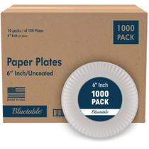Pratos de papel Bluetable, 6 polegadas, 1000 unidades, não revestidos, brancos