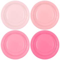 Pratos de papel Breroa Gradient Pink 18cm 72 peças