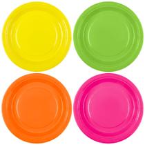 Pratos de papel Breroa Neon descartáveis de 7 polegadas (72 peças) Pratos de papel Breroa Neon descartáveis de 7 polegadas (72 peças)