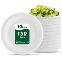 Pratos de Papel CELLURA 10" Pacote com 150 Unidades Compostáveis e Resistente Pratos de Papel CELLURA 10" Pacote com 150 Unidades Compostáveis e Resistente