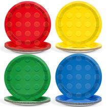 Pratos de papel CHUNNIN Building Block de 7 polegadas e 48 unidades para crianças