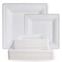 Pratos de papel compostáveis EcoLipak 120 Pack 25 cm e 20 cm