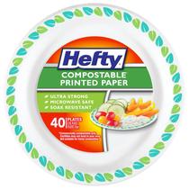 Pratos de Papel Compostáveis Hefty 15 cm 40 Unidades Pratos de Papel Compostáveis Hefty 15 cm 40 Unidades