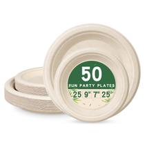 Pratos de papel compostáveis LANLISA 50 (25-18cm e 25-23cm) Pratos de papel compostáveis LANLISA 50 (25-18cm e 25-23cm)