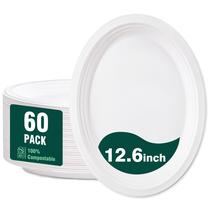 Pratos de Papel DaYammi Oval 32cm Pacote com 60 Unidades Compostáveis Pratos de Papel DaYammi Oval 32cm Pacote com 60 Unidades Compostáveis