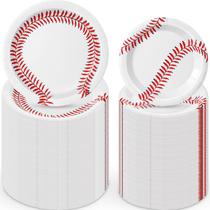 Pratos de papel de beisebol Remerry 200 unidades de 23 cm e 18 cm de diâmetro Pratos de papel de beisebol Remerry 200 unidades de 23 cm e 18 cm de diâmetro