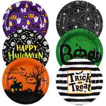 Pratos de papel de Halloween Umigy 120 unidades de 17,8 cm Spider Web