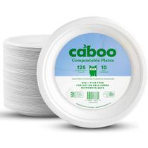 Pratos de papel descartáveis Caboo Bamboo 25 cm, pacote 125