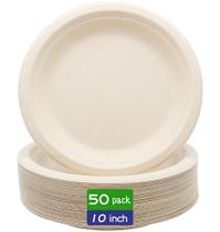Pratos de papel descartáveis compostáveis BLUE TOP 25 cm, pacote com 50 Pratos de papel descartáveis compostáveis BLUE TOP 25 cm, pacote com 50