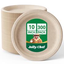 Pratos de papel descartáveis compostáveis JOLLY CHEF 10 polegadas 300 unidades Pratos de papel descartáveis compostáveis JOLLY CHEF 10 polegadas 300 unidades