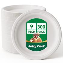 Pratos de papel descartáveis compostáveis JOLLY CHEF 23 cm, pacote com 300 Pratos de papel descartáveis compostáveis JOLLY CHEF 23 cm, pacote com 300