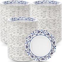 Pratos de papel descartáveis FillTouch 400 Pack 17,8 cm - azul/branco Pratos de papel descartáveis FillTouch 400 Pack 17,8 cm - azul/branco