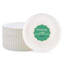Pratos de papel descartáveis FOCUSLINE 6 polegadas e 500 unidades brancos Pratos de papel descartáveis FOCUSLINE 6 polegadas e 500 unidades brancos
