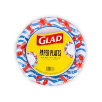 Pratos de papel descartáveis Glad Everyday 25 cm e 50 unidades de lagosta