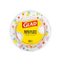 Pratos de papel descartáveis Glad Everyday 25 cm, pacote com 50