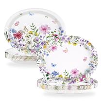 Pratos de papel descartáveis Grencian 50 unidades de flores silvestres de primavera Pratos de papel descartáveis Grencian 50 unidades de flores silvestres de primavera