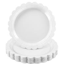Pratos de papel descartáveis NatNarr Scalloped 23 cm 30 unidades