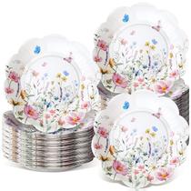 Pratos de papel descartáveis Suttmin Wildflower 17,78 cm 100 unidades Pratos de papel descartáveis Suttmin Wildflower 17,78 cm 100 unidades