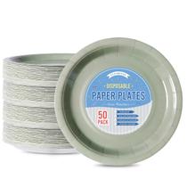 Pratos de papel descartáveis Tyzarglef Sage Green 23 cm 50 unidades Pratos de papel descartáveis Tyzarglef Sage Green 23 cm 50 unidades