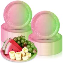 Pratos de papel descartáveis Zhehao rosa/verde de 7 polegadas (50 unidades) Pratos de papel descartáveis Zhehao rosa/verde de 7 polegadas (50 unidades)