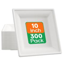 Pratos de Papel ECOLipak Quadrados 25 cm 300 Unidades Compostáveis