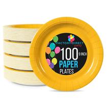 Pratos de papel Exquisite Party Solids, amarelos, 9 polegadas, 100 unidades