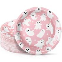 Pratos de papel FillTouch Halloween Ghost Pink 18 cm 100 unidades