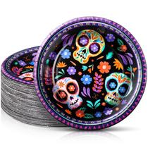 Pratos de papel FillTouch Sugar Skull 7 polegadas roxos (100 unidades) Pratos de papel FillTouch Sugar Skull 7 polegadas roxos (100 unidades)