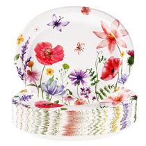 Pratos de papel, florais gregos, ovais, 10 x 12 polegadas, 50 unidades Pratos de papel, florais gregos, ovais, 10 x 12 polegadas, 50 unidades