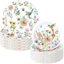Pratos de papel Funnymoom Spring Wildflower 23 cm 18 cm 60 unidades