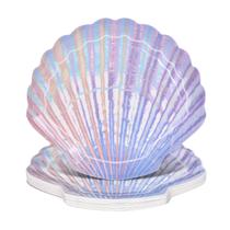 Pratos de papel FYSUIMU Seashell, 24 peças, 26x23 cm, descartáveis