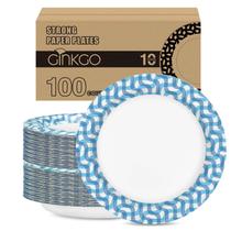 Pratos de papel Ginkgo 100 unidades, 25 cm, espessados a granel, pesados